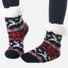 Kids Reindeer Faire Isle Fuzzy Sherpa Slipper Socks