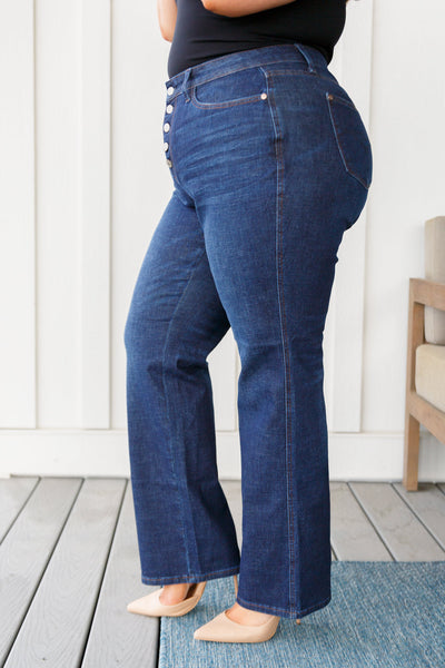 Judy Blue - Arlo High Rise Button-Fly Straight Jeans