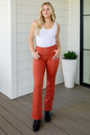 Judy Blue - Autumn Mid Rise Slim Bootcut Jeans in Terracotta