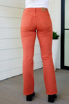 Judy Blue - Autumn Mid Rise Slim Bootcut Jeans in Terracotta