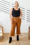 Judy Blue - Briar High Rise Control Top Wide Leg Crop Jeans in Camel