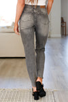 Judy Blue Charlotte High Rise Stone Wash Slim Jeans in Gray