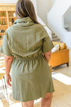 Sample Darla Button Up Collared Dress in Olive