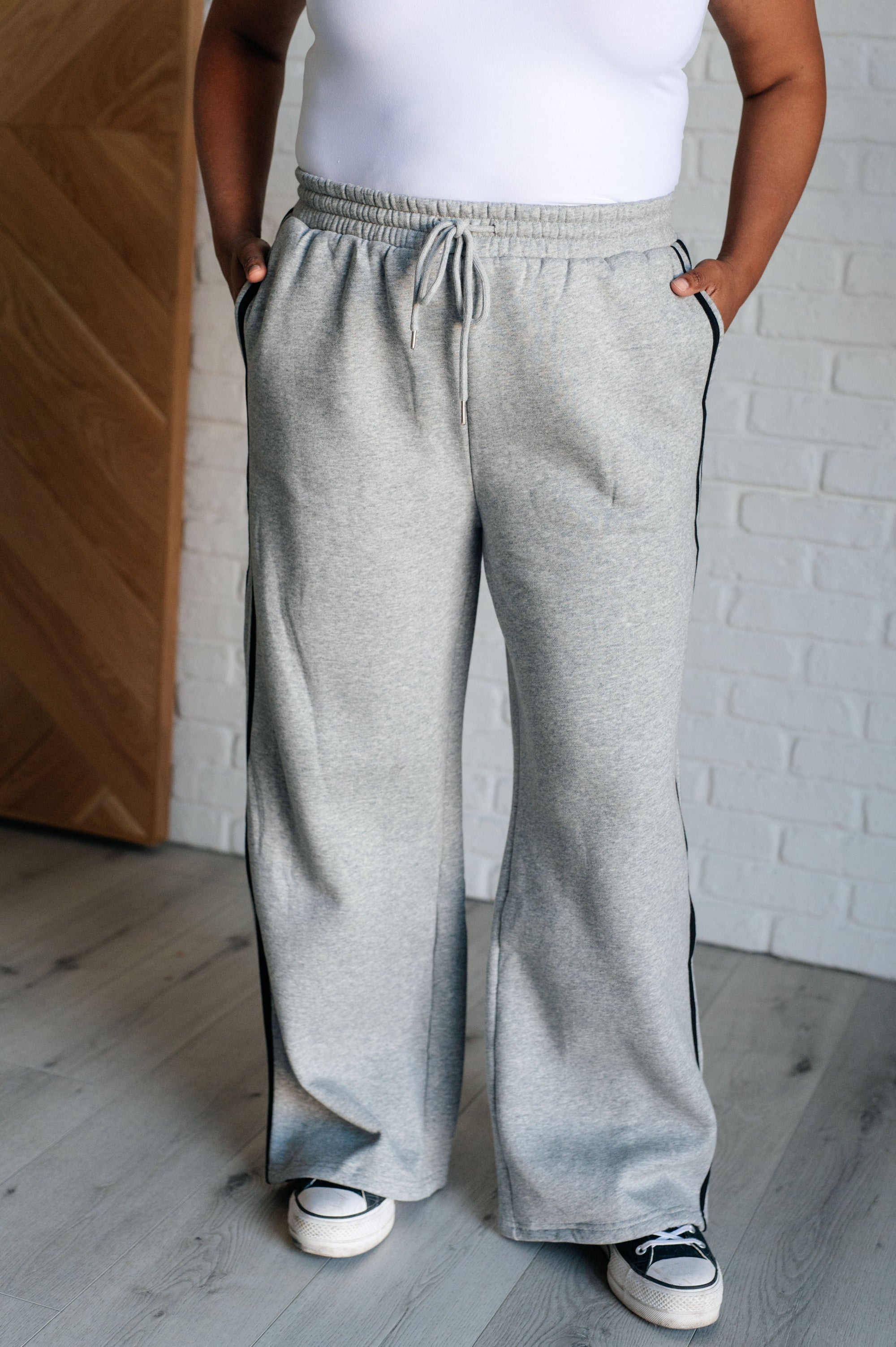 Don't Get Stuck Stripe Detail Sweatpants