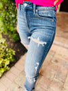 Artemis - Belinda High Rise Distressed Straight Jeans