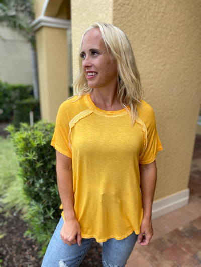 New Edition Mineral Wash T Shirt Yellow