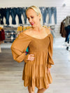Sample Sweetest Soul Tiered Knee Length Dress In Camel