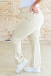 Judy Blue Selena High Rise Distressed 90's Straight Jeans in Bone