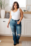 IS Judy Blue Morgan High Rise Distressed Straight Jeans