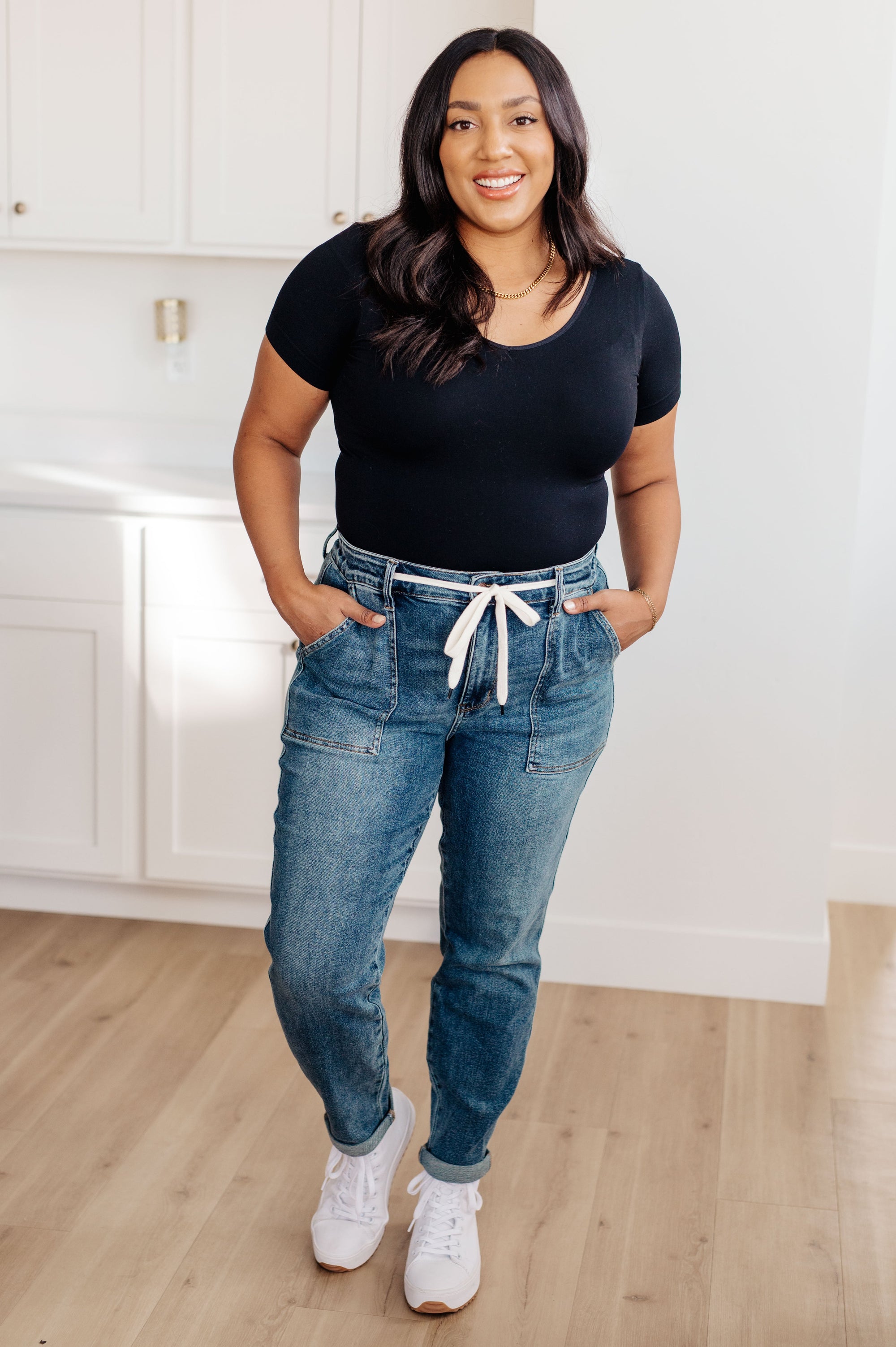 How to style DENIM JOGGERS | Outfit inspiration | Plus Size - YouTube