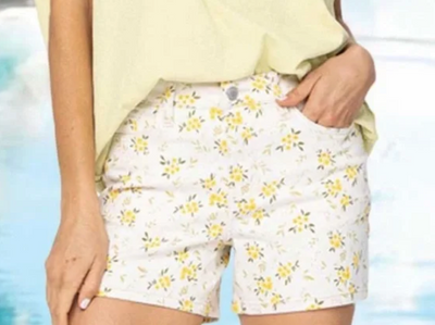 Judy Blue Mid Rise Garden Party Shorts