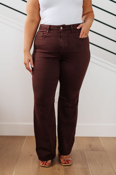 Judy Blue - Sienna High Rise Control Top Flare Jeans in Espresso