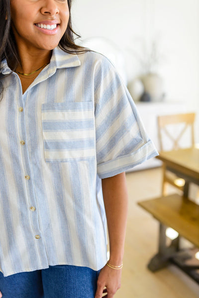 Sample Tailored to Relax Striped Button Down