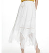 Sample White Lace Asymmetrical Hem Maxi Skirt