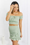 Sample HYFVE Just Being Me Smocked Two-Piece Top & Skirt Set