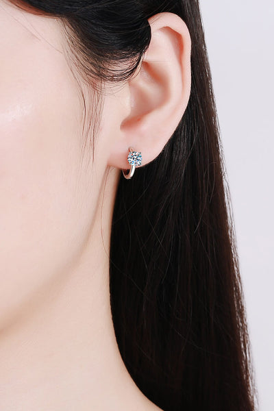 1 Carat Moissanite Huggie Earrings