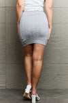 Nina Knit Mini Skirt in Grey