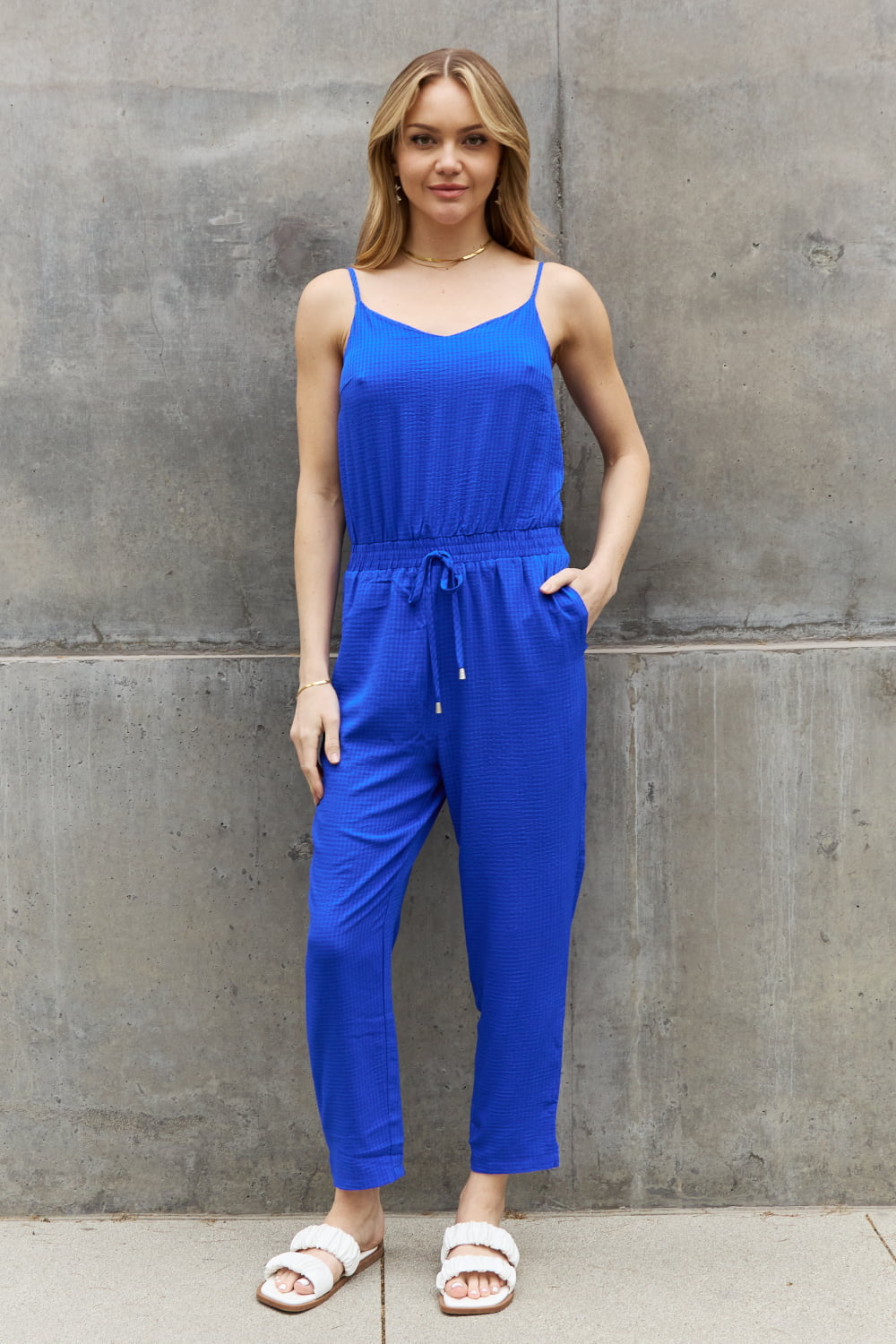 ODDI Woven Jumpsuit in Royal Blue