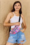 Good Vibrations Holographic Belt Bag in Hot Pink