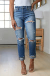 Artemis - Belinda High Rise Distressed Straight Jeans