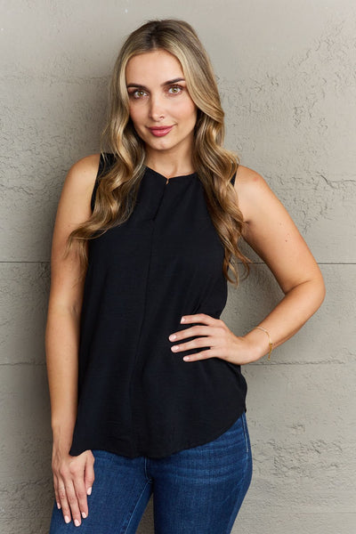 First Glance Sleeveless Top in Black