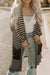 Striped Long Sleeve Cardigan with Pocket