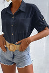 Roll-Tab Sleeve Shirt with Pockets