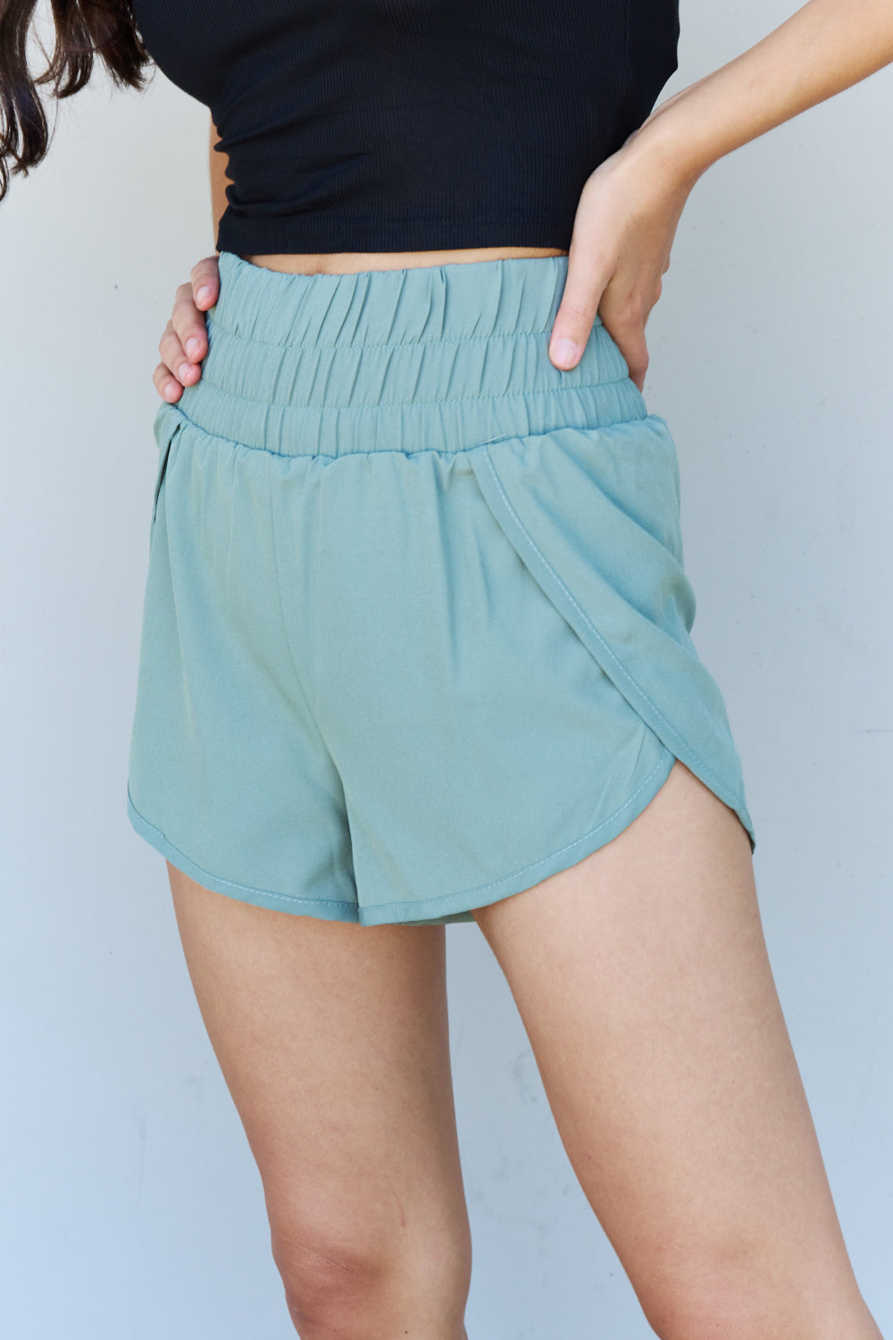 Zenana Loop Terry Elastic Waist Shorts With Pockets - Bella Jade