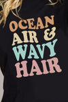 OCEAN AIR & WAVY HAIR Graphic Cotton T-Shirt