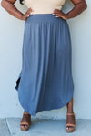 Comfort Princess Maxi Skirt in Dusty Blue