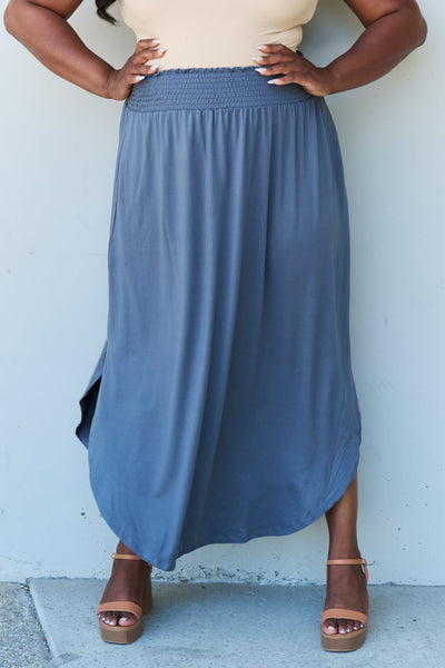 Comfort Princess Maxi Skirt in Dusty Blue