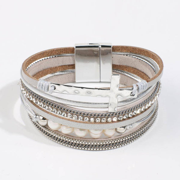 Womens Leather Bracelets Magnetic Clasp Imitated Genuine Leather Bracelet   China Magnetic Clasp Bracelet and Leather Bracelets price   MadeinChinacom