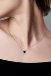 Black 1 Carat Moissanite Pendant Necklace