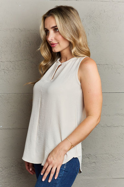First Glance Sleeveless Top in Beige
