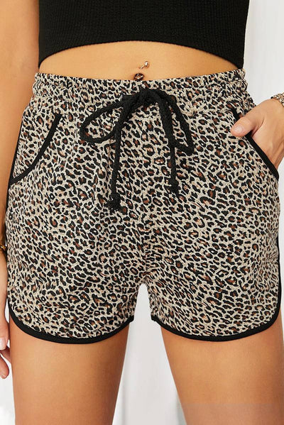Leopard Print Shorts With Pockets