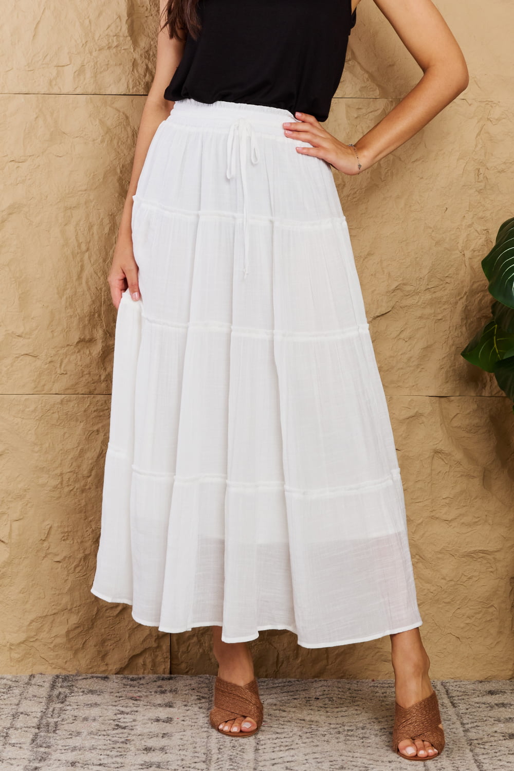 Places To Go Tiered Maxi Skirt