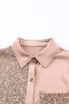 Sassy Sequin Button Shirt Dress