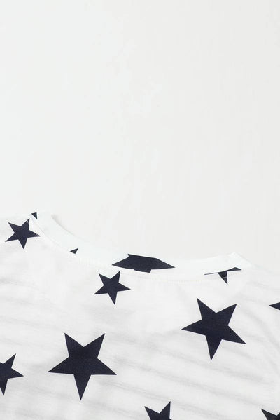 Stripes Stars Print Sleeveless Plus Size Tank Top
