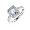 925 Sterling Silver Square-Shaped Moissanite Adjustable Ring