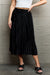 Accordion Pleated Midi Skirt in Black