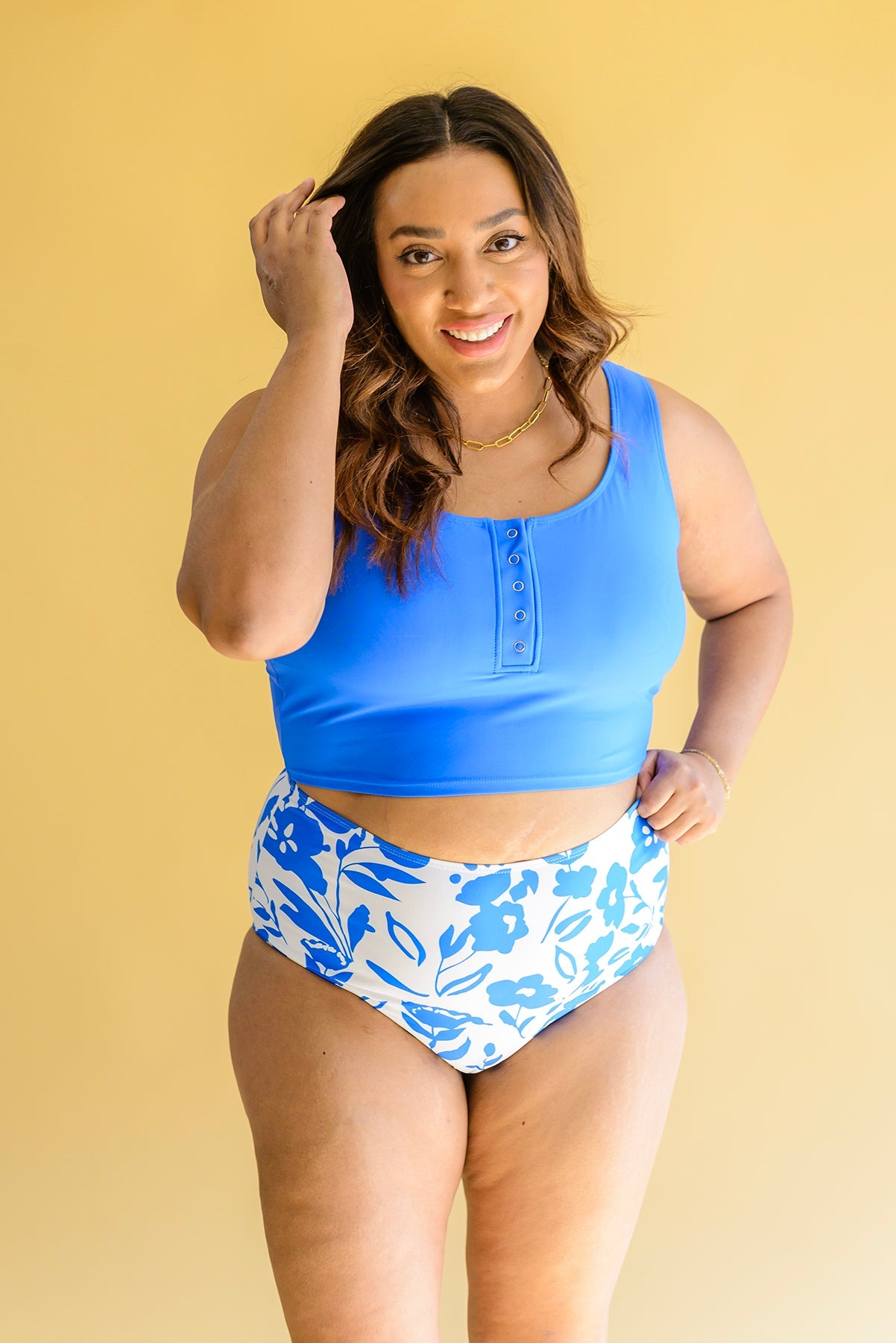 Bermuda Floral Two Piece Swimsuit - Blue - Free Shipping On Orders Over $75