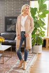 Swift Stripes Pocket Cardigan In Taupe