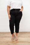 IS High Waist Risen Mom Fit Jeans In Black