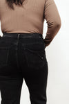 IS High Waist Risen Mom Fit Jeans In Black