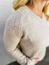 Chai Latte V-Neck Sweater in Oatmeal