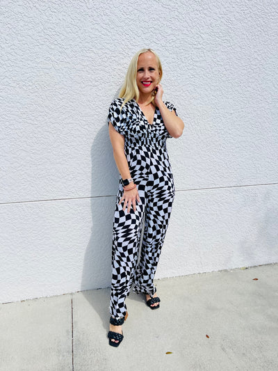 Osborn Wide Leg Patterned Jumpsuit