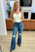 Judy Blue Cassandra High Rise Control Top Distressed Flare Jeans