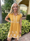 Marigold Embroidered Dress