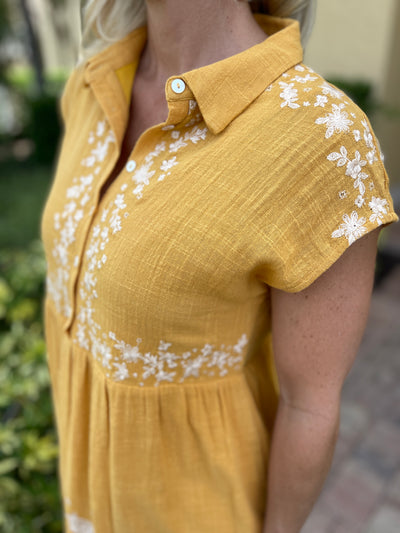 Marigold Embroidered Dress