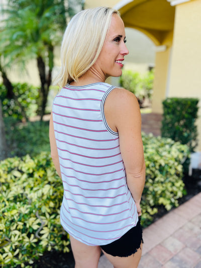 Striped Buttoned Tank